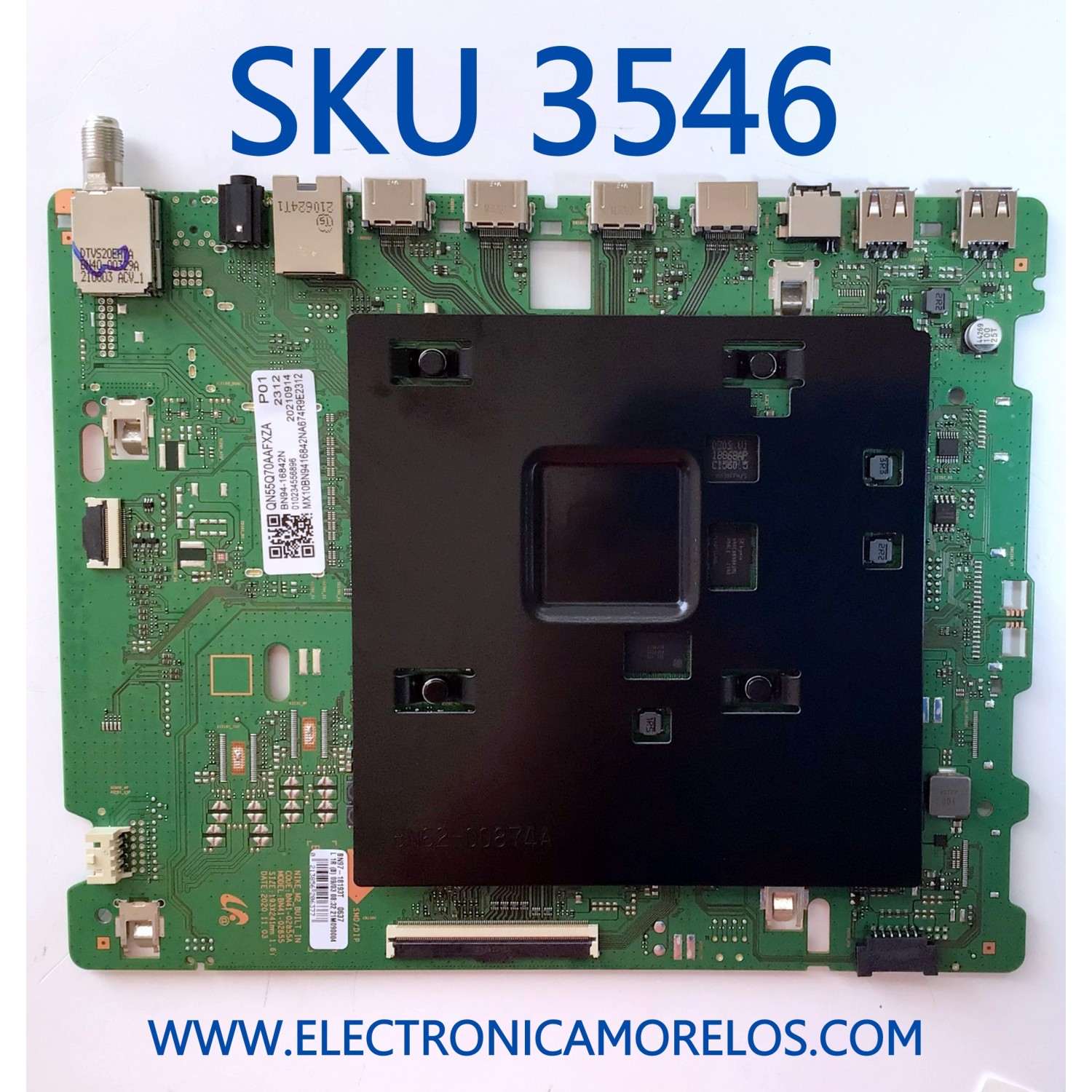 MAIN PARA SMART TV SAMSUNG QLED 4K (3840 x 2160) / NUMERO DE PARTE BN94-16842N / BN41-02855A / BN947-18193T / 010234556896 / 20210914 / BN9416842N / PANEL CY-QA055FGHV1H / MODELOS QN55Q70AAFXZA CA01